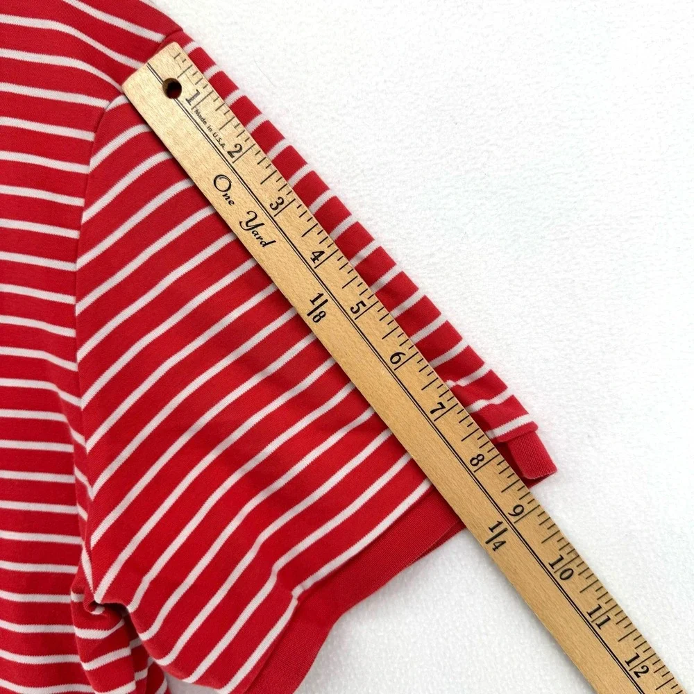 Polo Ralph Lauren Shirt Mens XL Orange Red White Striped Preppy Golf Casual Tee